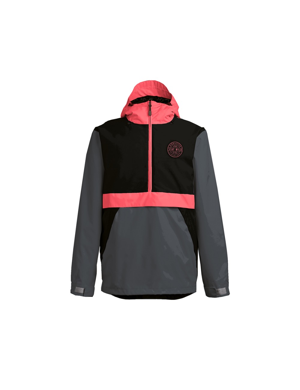 Airblaster Trenchover Jacket - Black / Hot Coral