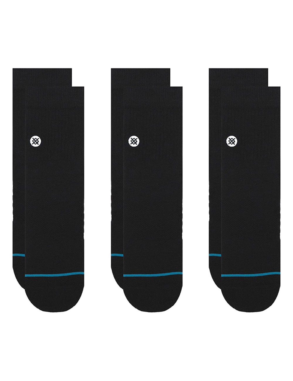 Stance Icon Quarter  3 Pack Socks - Black