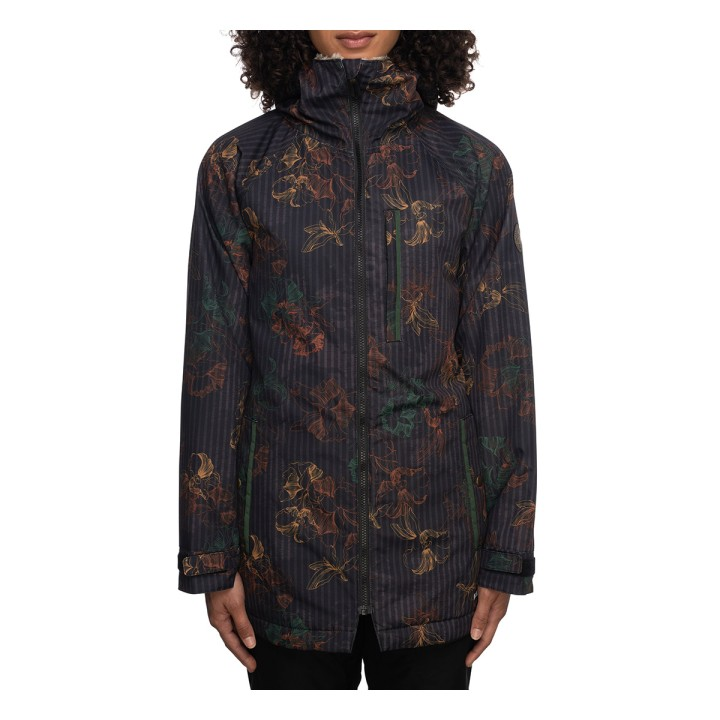 686 Wms Dream Jacket - Black Stripe Floral M