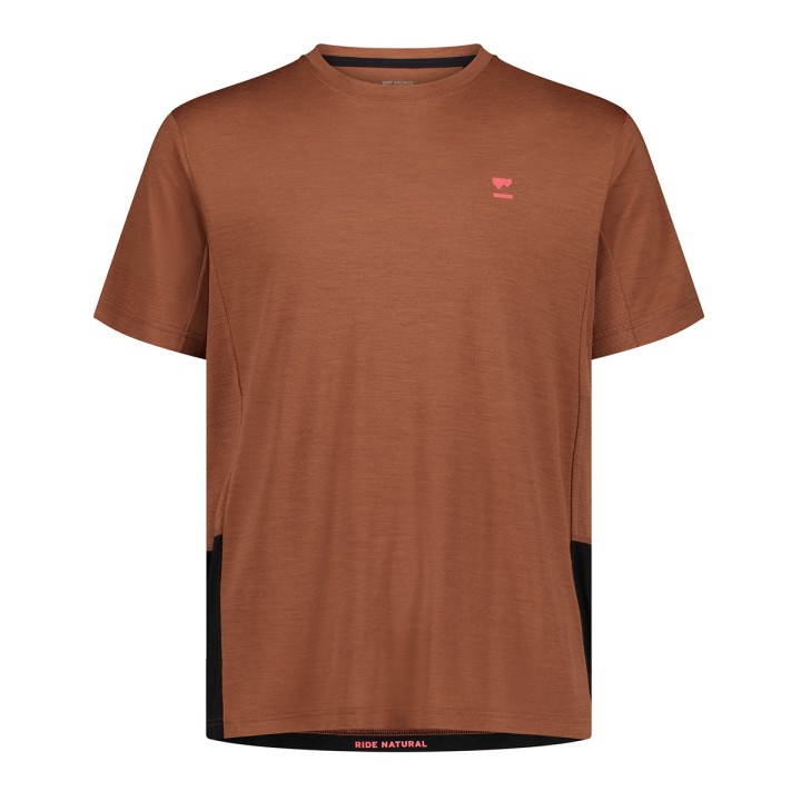 Mons Royale Tarn T-Shirt - Cinnamon/Black L