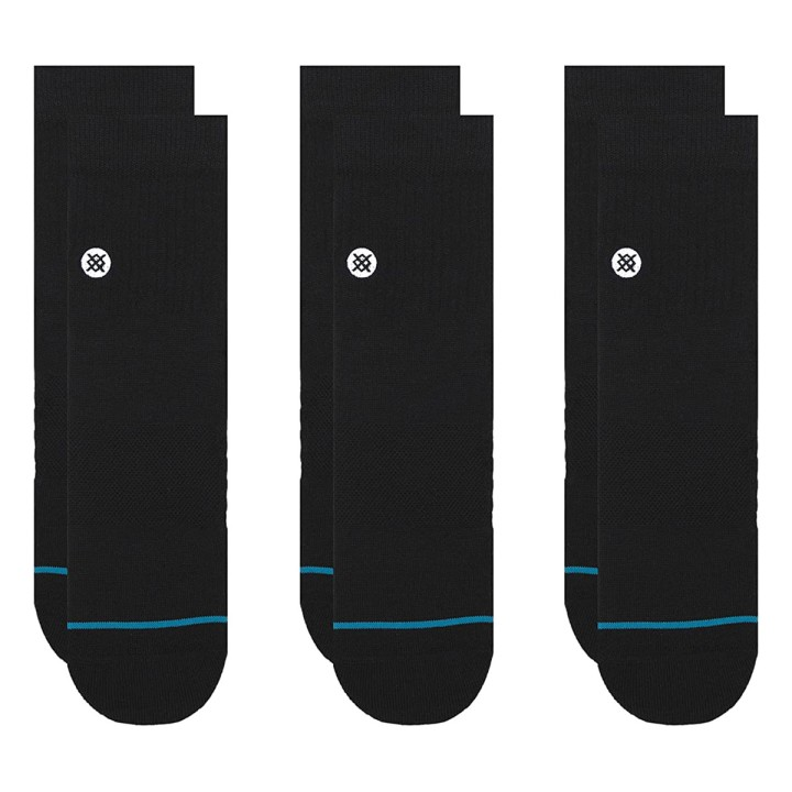 Stance Icon Quarter  3 Pack Socks - Black M