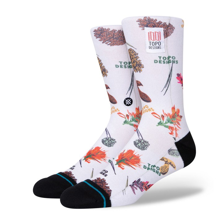 Stance Topo Crew Socks - Canvas M