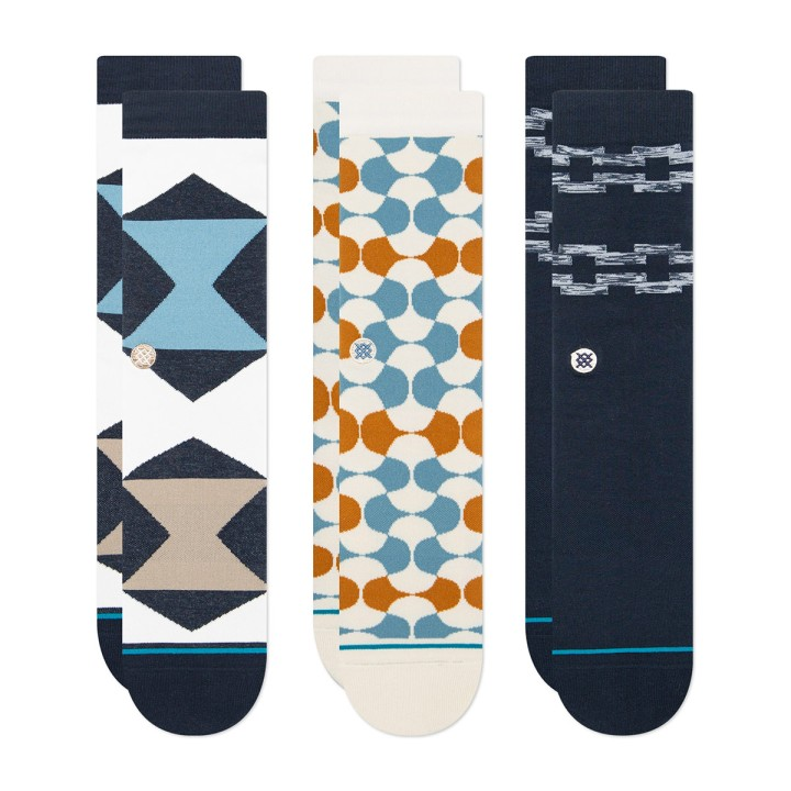 Stance Deco 3 Pack Socks - Navy M